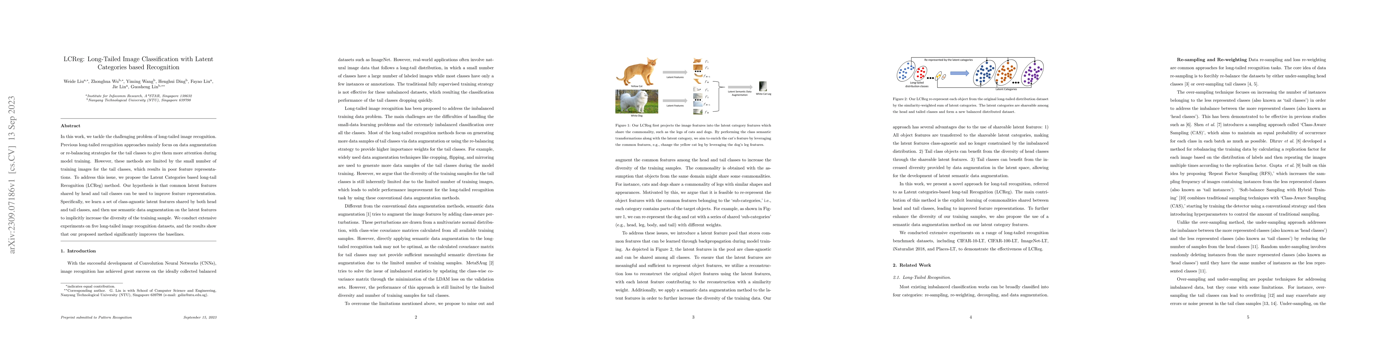 Thumbnail for LCReg: Long-Tailed Image Classification with Latent Categories based
  Recognition