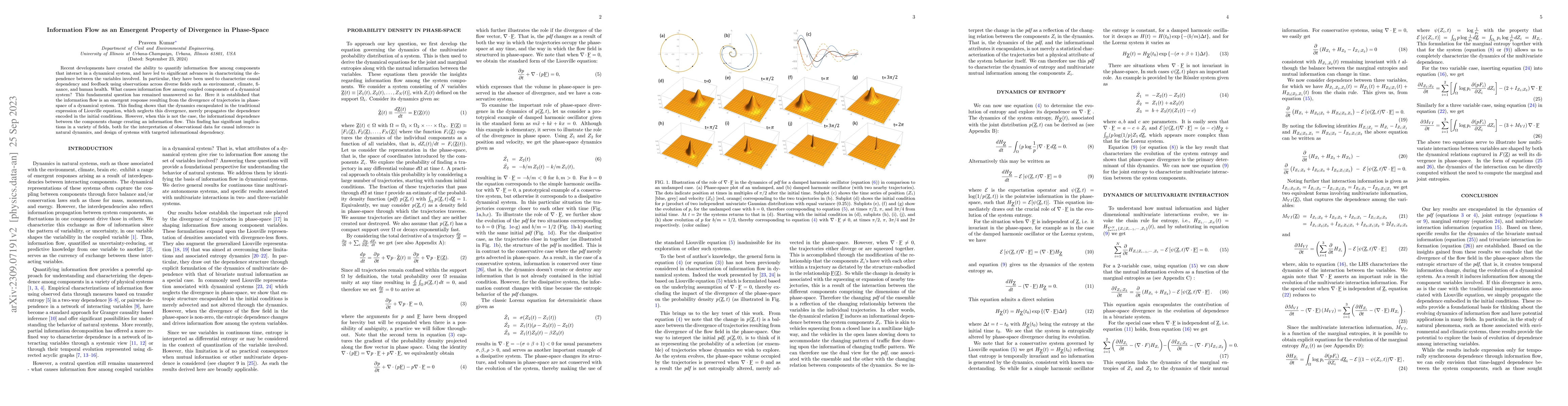 Thumbnail for Information Flow as an Emergent Property of Divergence in Phase-Space