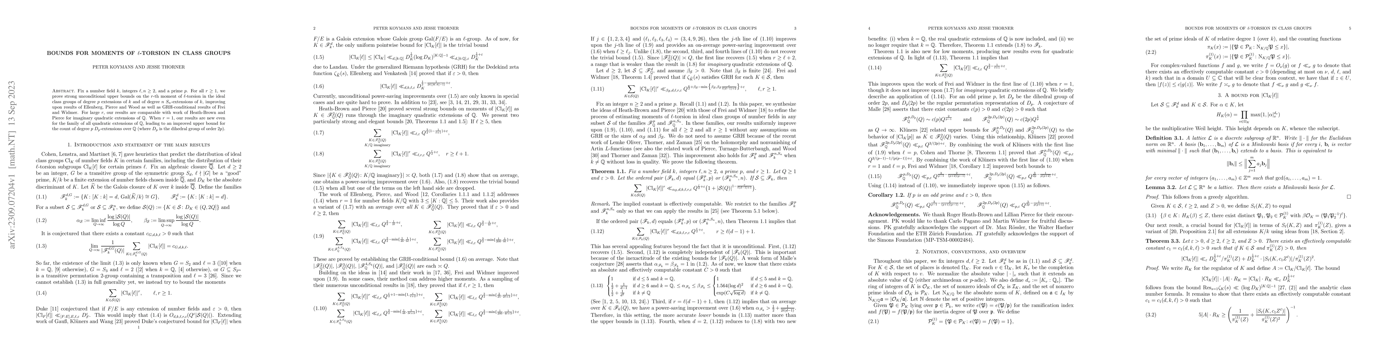 Thumbnail for Bounds for moments of $\ell$-torsion in class groups