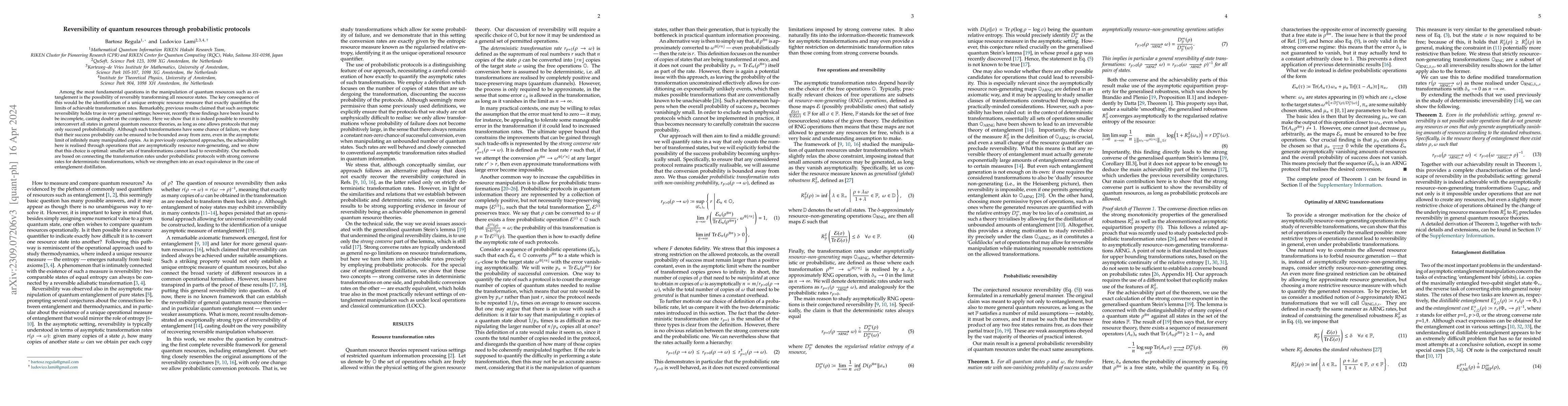 Thumbnail for Reversibility of quantum resources through probabilistic protocols
