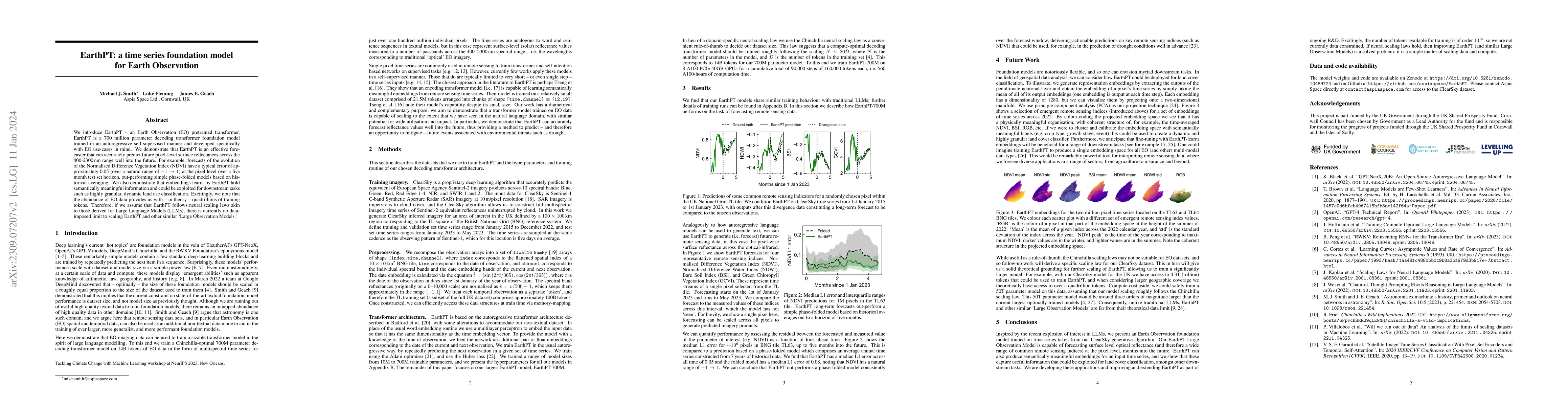 Thumbnail for EarthPT: a time series foundation model for Earth Observation