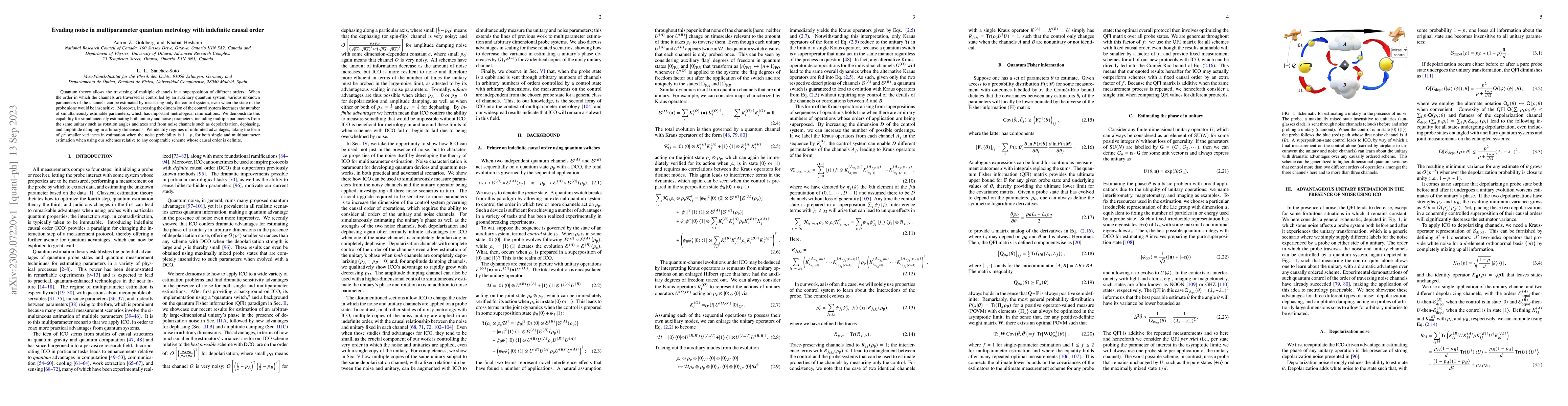 Thumbnail for Evading noise in multiparameter quantum metrology with indefinite causal
  order