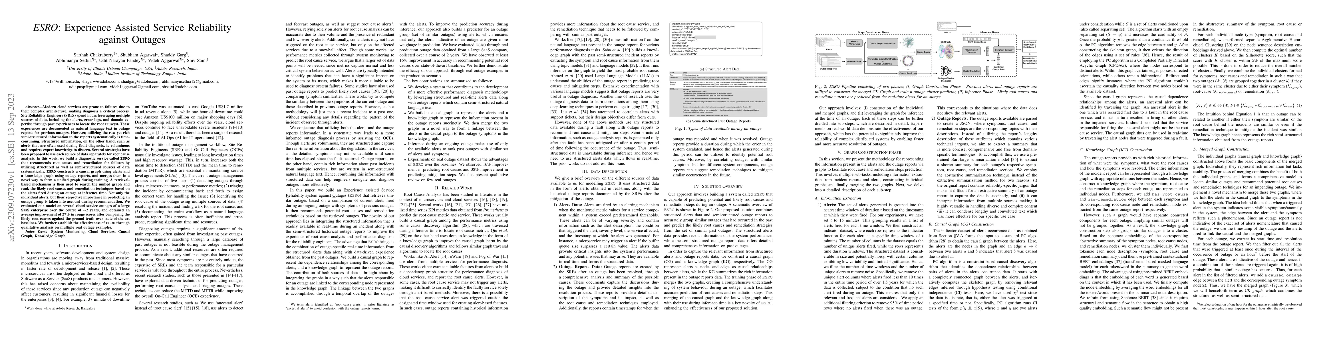 Thumbnail for ESRO: Experience Assisted Service Reliability against Outages