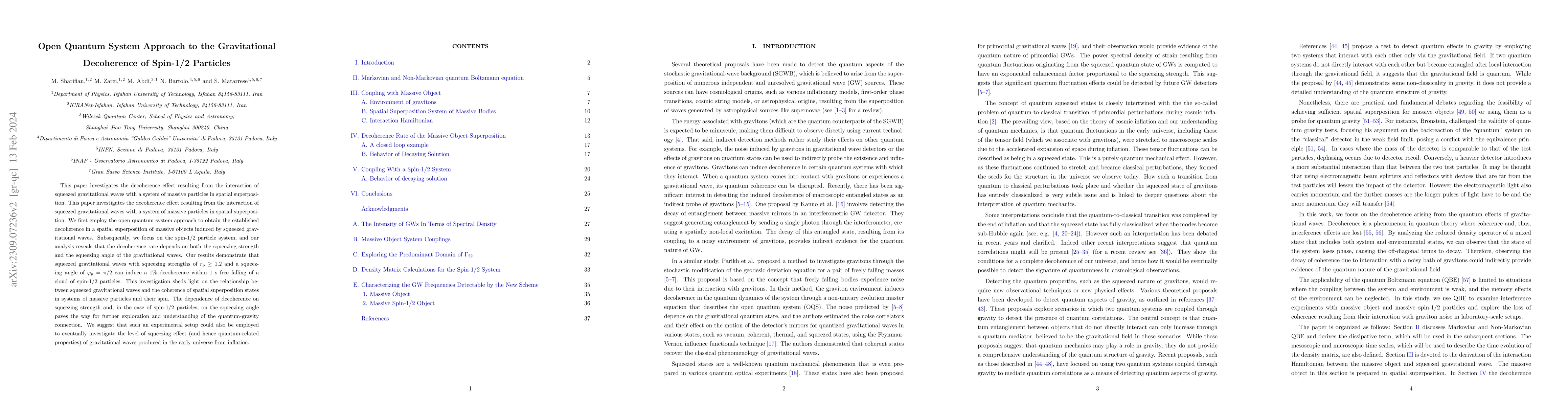 Thumbnail for Open Quantum System Approach to the Gravitational Decoherence of
  Spin-1/2 Particles