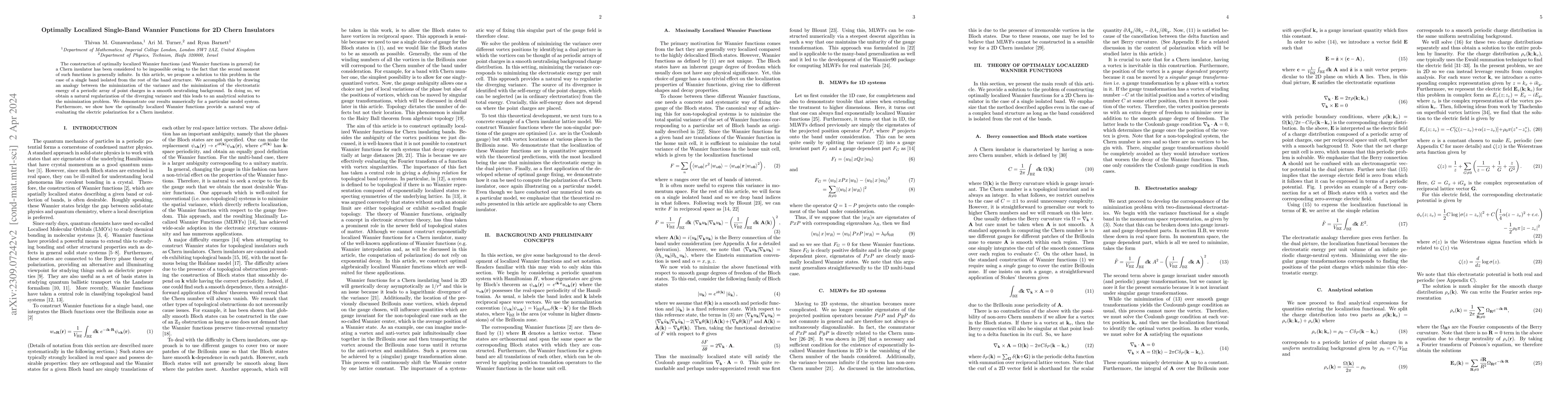 Thumbnail for Optimally Localized Wannier Functions for 2D Chern Insulators