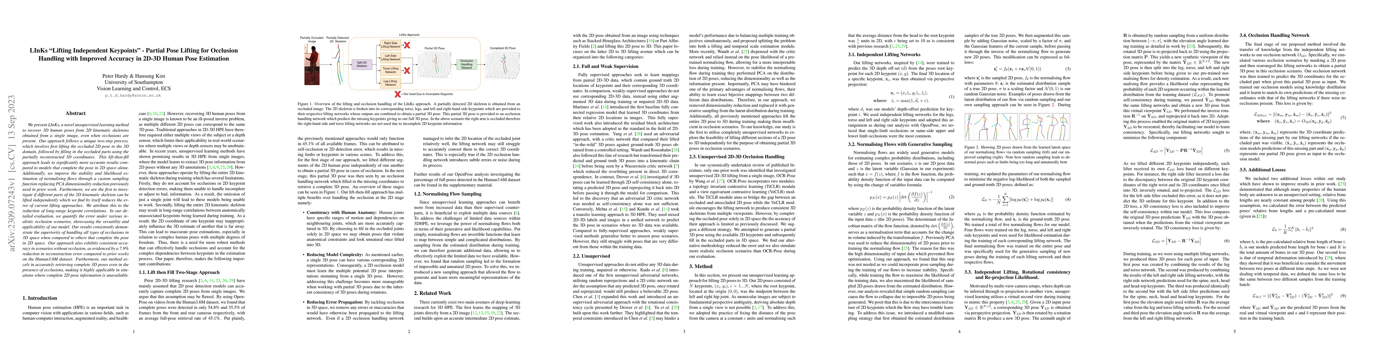 Thumbnail for LInKs "Lifting Independent Keypoints" -- Partial Pose Lifting for
  Occlusion Handling with Improved Accuracy in 2D-3D Human Pose Estimation