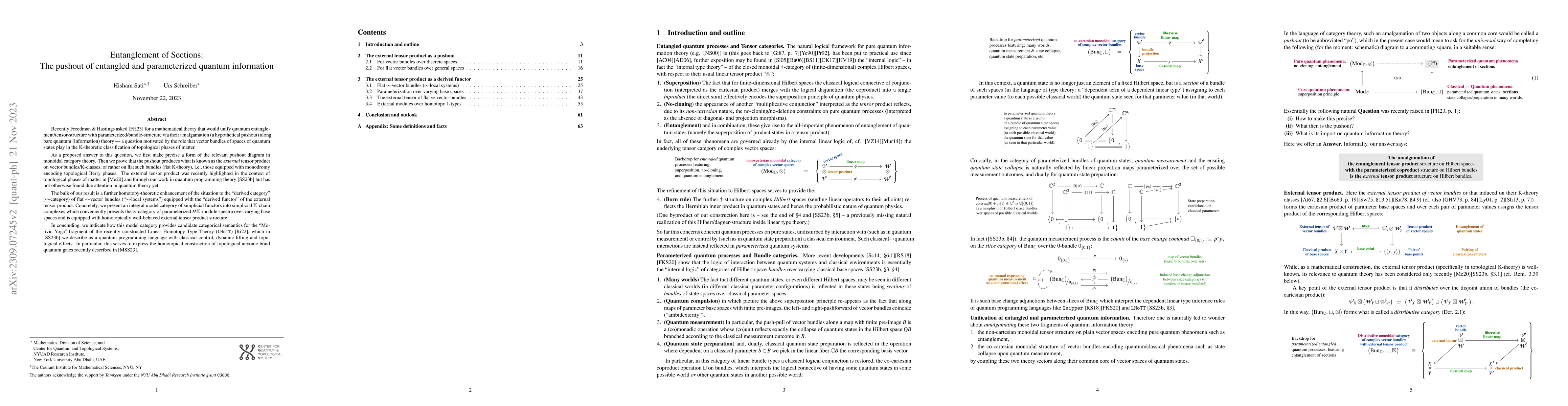 Thumbnail for Entanglement of Sections: The pushout of entangled and parameterized
  quantum information