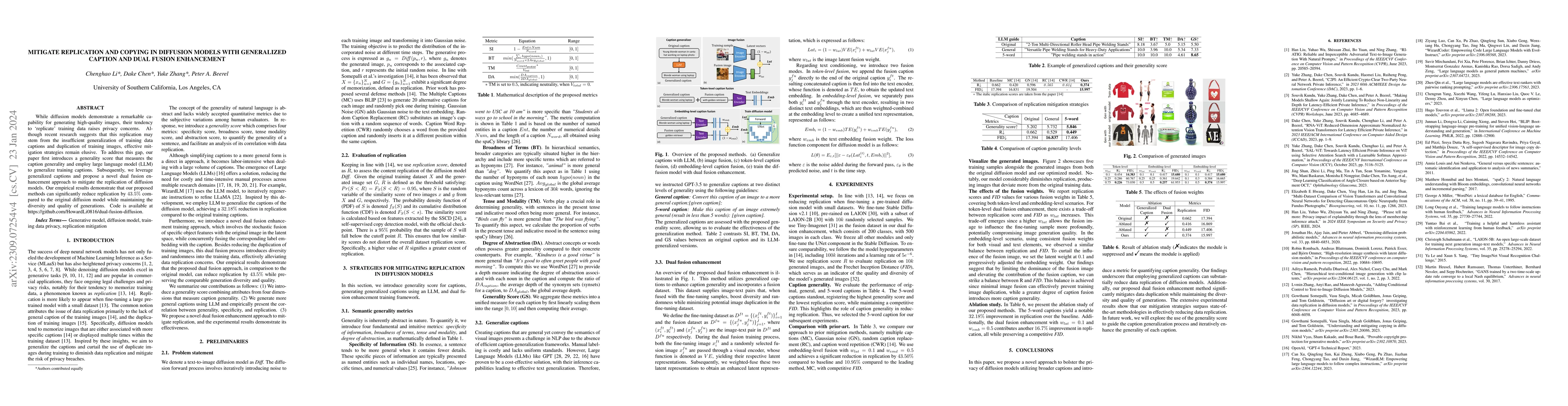 Thumbnail for Mitigate Replication and Copying in Diffusion Models with Generalized
  Caption and Dual Fusion Enhancement