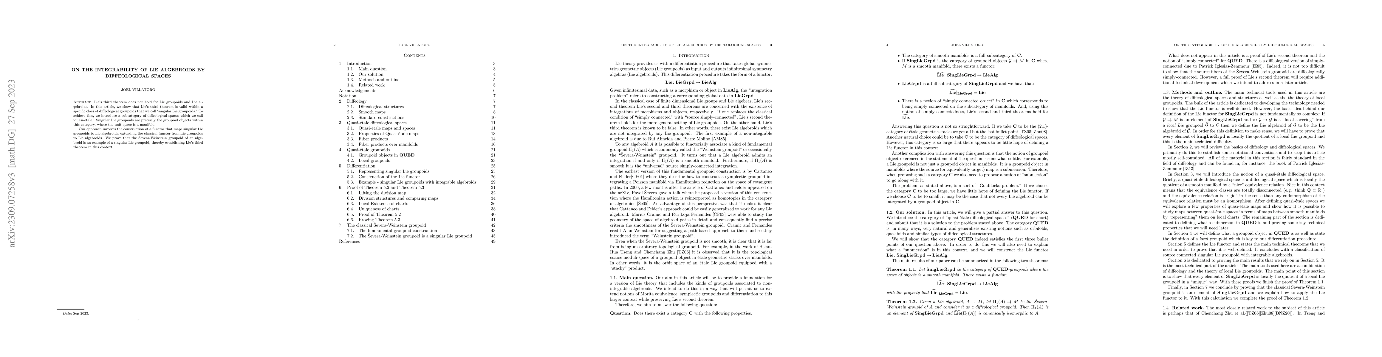 Thumbnail for On the integrability of Lie algebroids by diffeological spaces