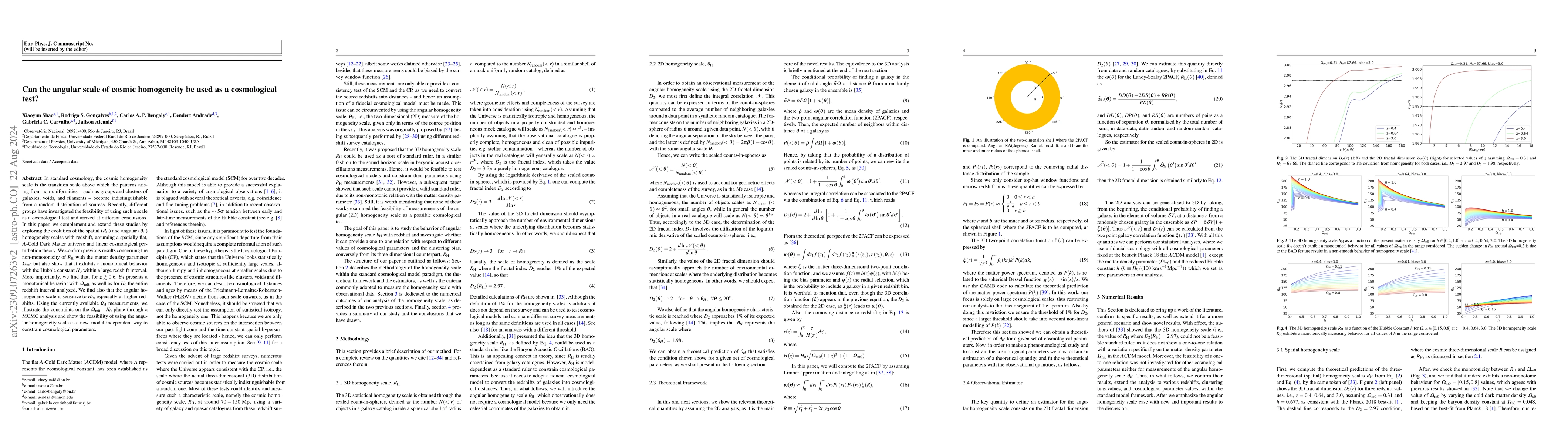 Thumbnail for Can the angular scale of cosmic homogeneity be used as a cosmological
  test?