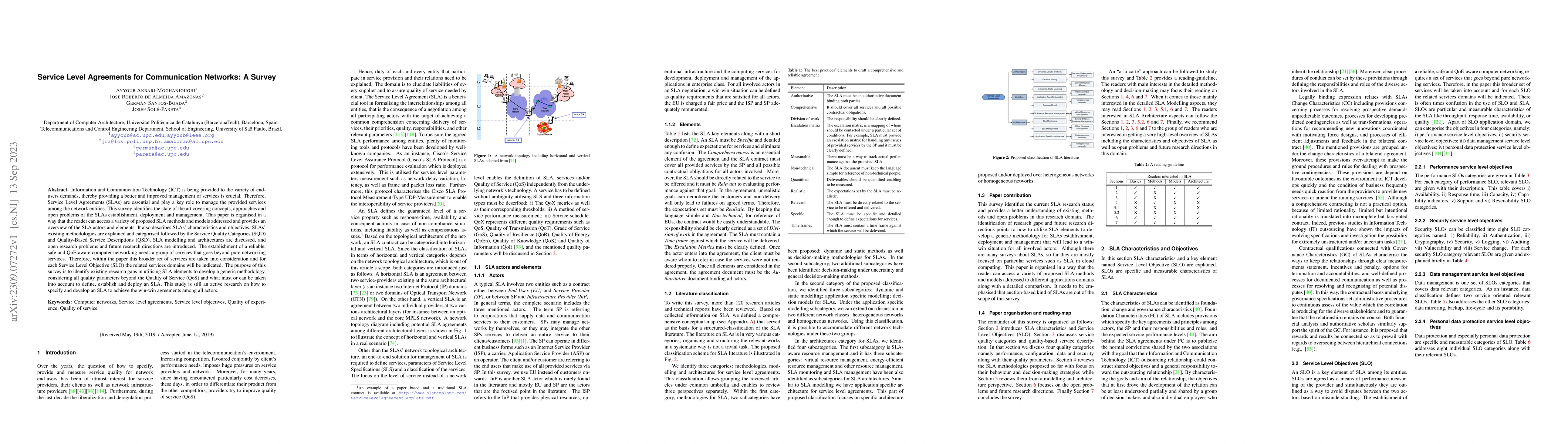 Thumbnail for Service Level Agreements for Communication Networks: A Survey