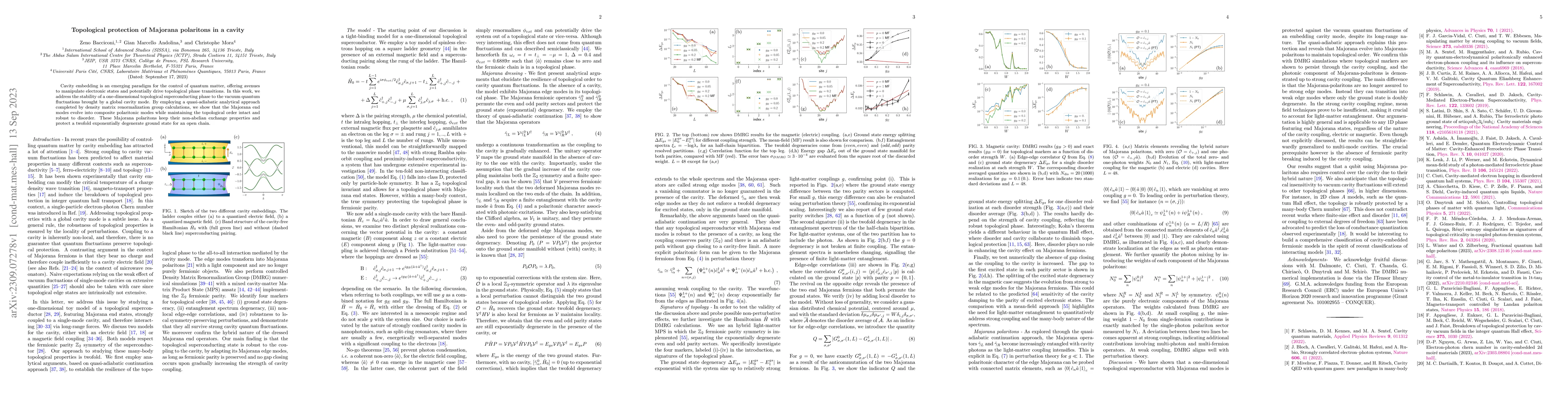 Thumbnail for Topological protection of Majorana polaritons in a cavity