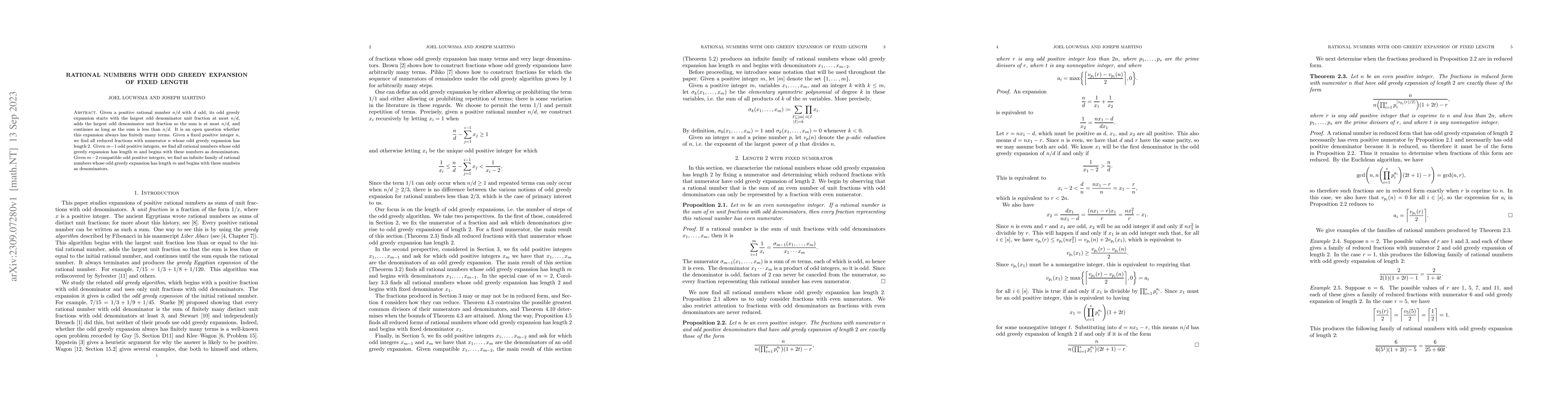 Thumbnail for Rational numbers with odd greedy expansion of fixed length
