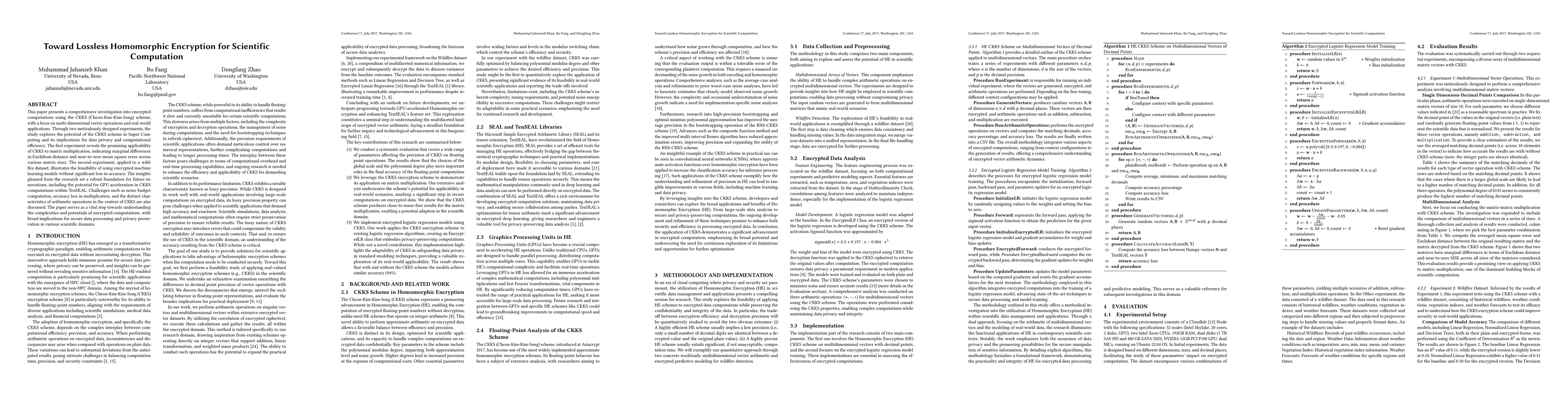 Thumbnail for Toward Lossless Homomorphic Encryption for Scientific Computation