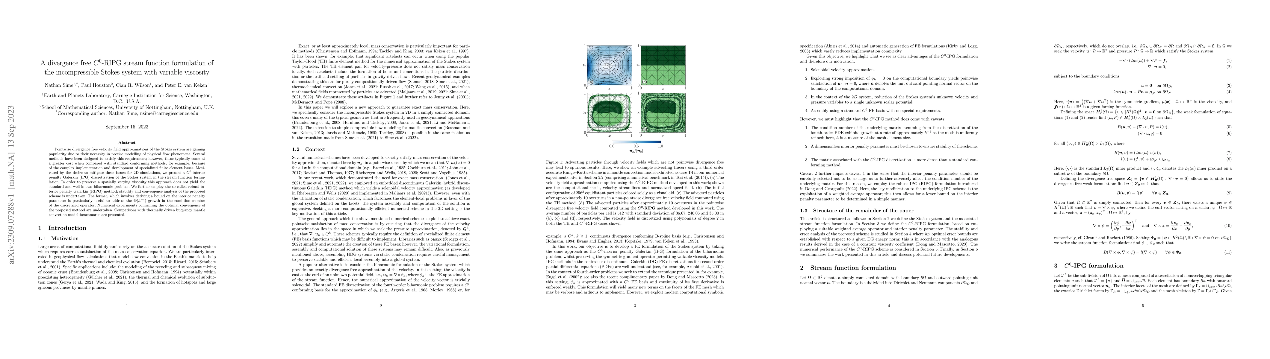 Thumbnail for A divergence free $C^0$-RIPG stream function formulation of the
  incompressible Stokes system with variable viscosity