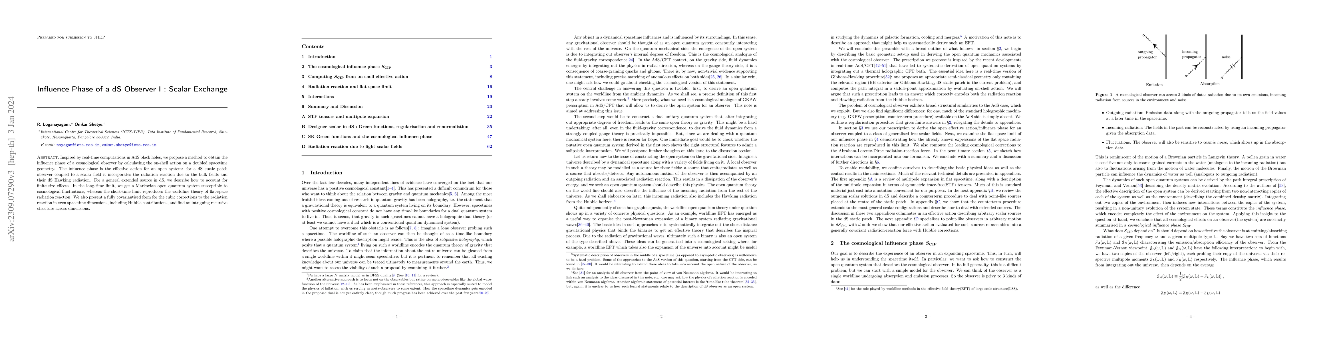 Thumbnail for Influence Phase of a dS Observer I : Scalar Exchange