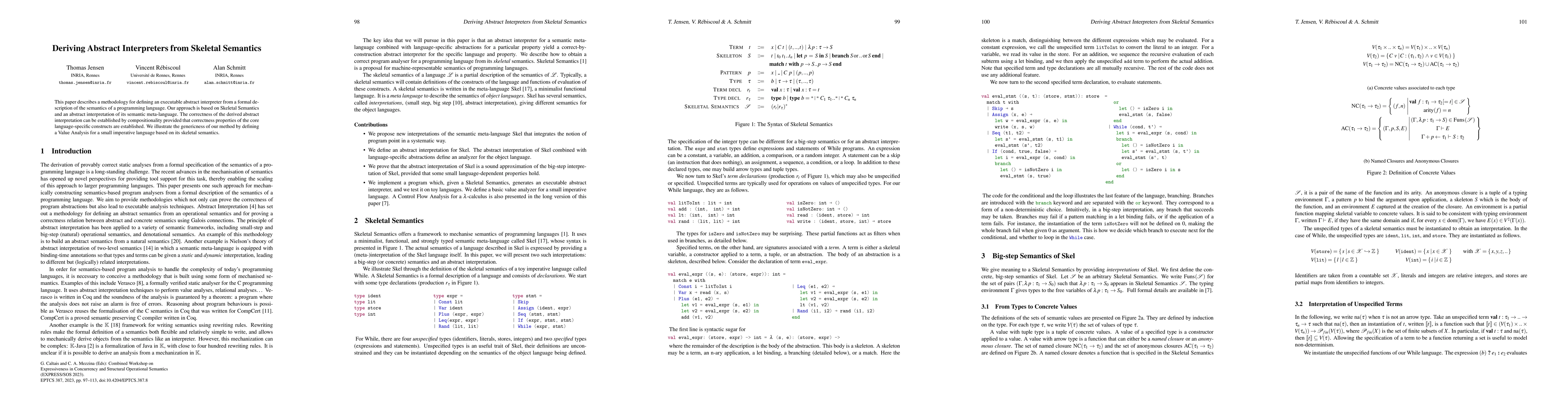Thumbnail for Deriving Abstract Interpreters from Skeletal Semantics