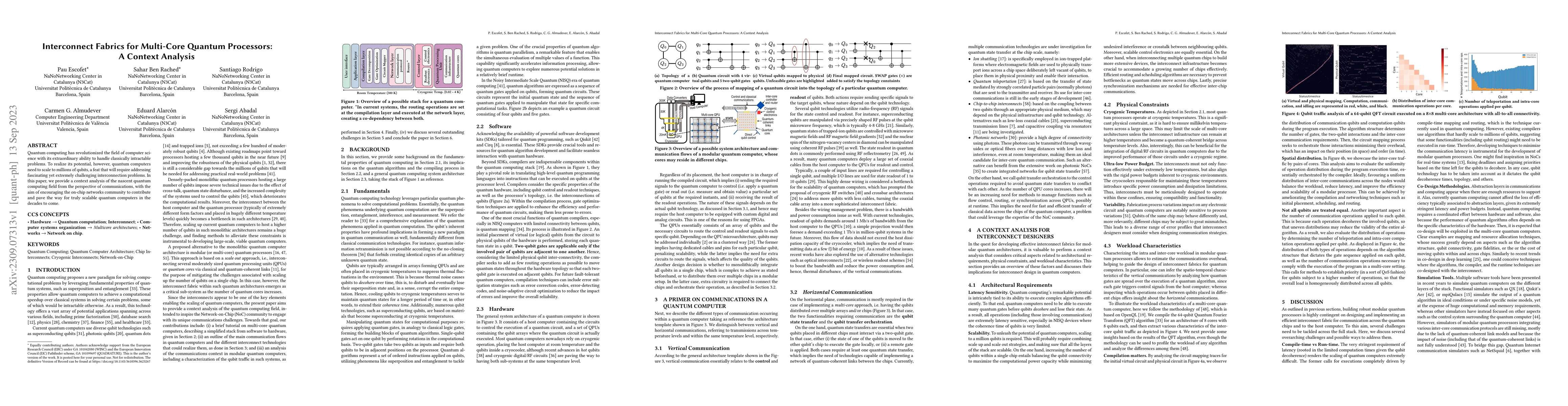 Thumbnail for Interconnect Fabrics for Multi-Core Quantum Processors: A Context
  Analysis