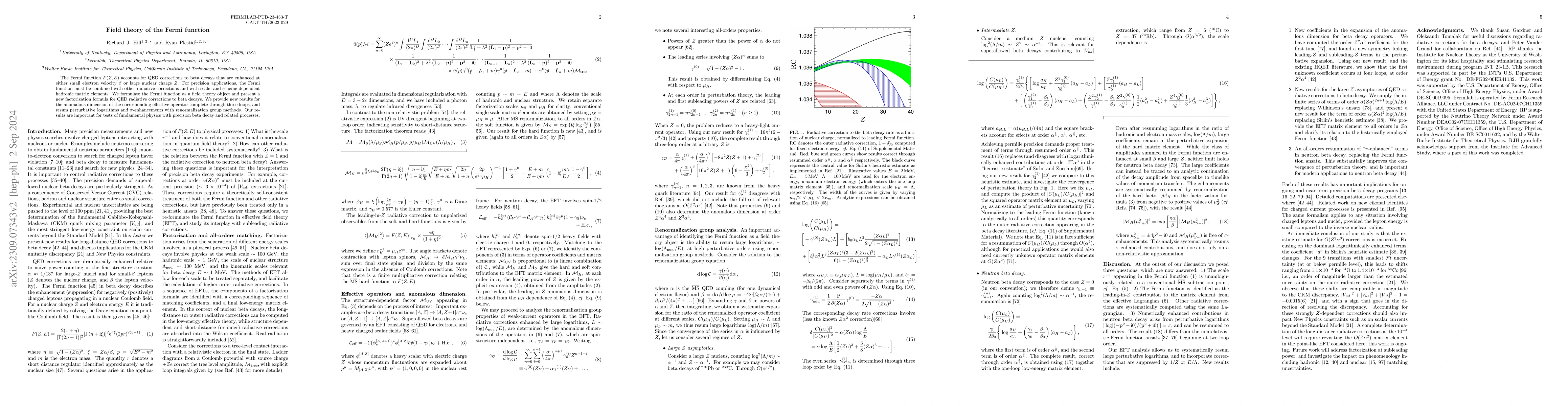 Thumbnail for Field Theory of the Fermi Function