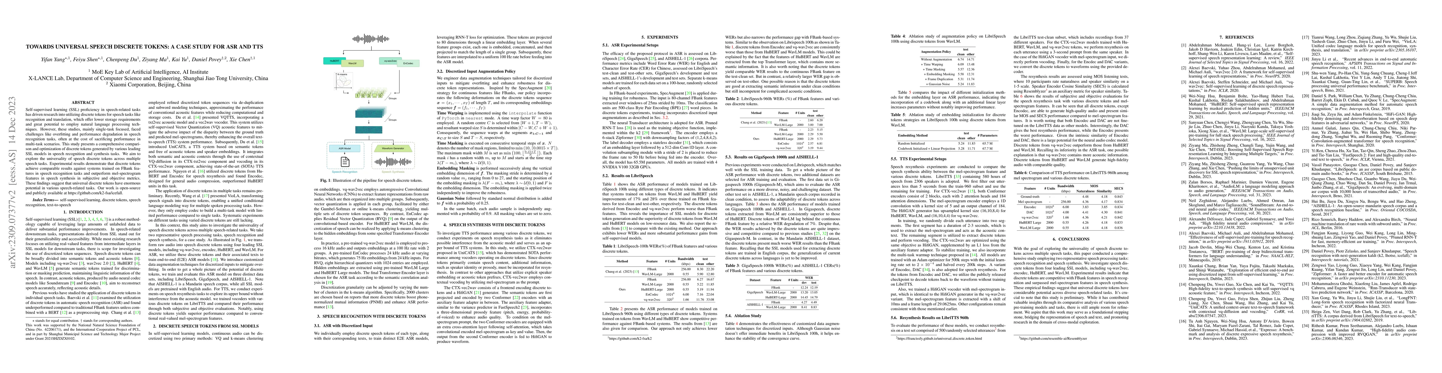 Thumbnail for Towards Universal Speech Discrete Tokens: A Case Study for ASR and TTS