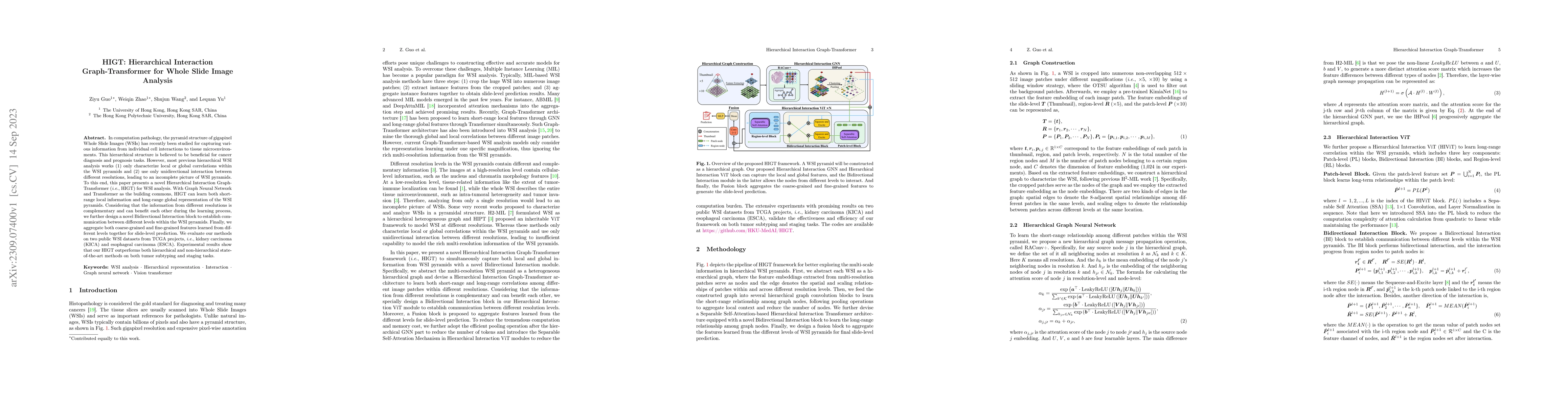 Thumbnail for HIGT: Hierarchical Interaction Graph-Transformer for Whole Slide Image
  Analysis