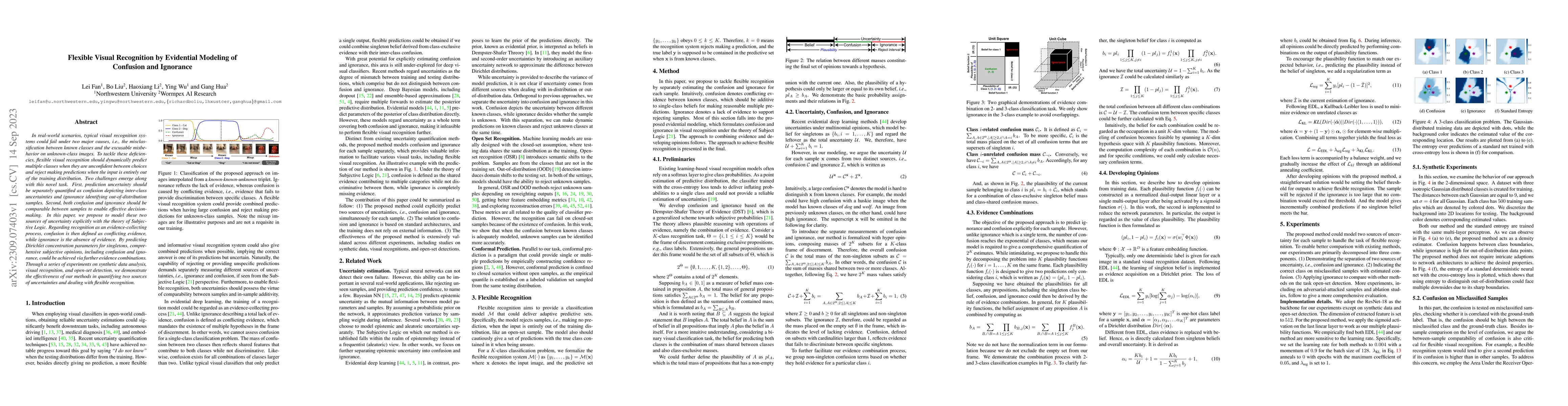 Thumbnail for Flexible Visual Recognition by Evidential Modeling of Confusion and
  Ignorance