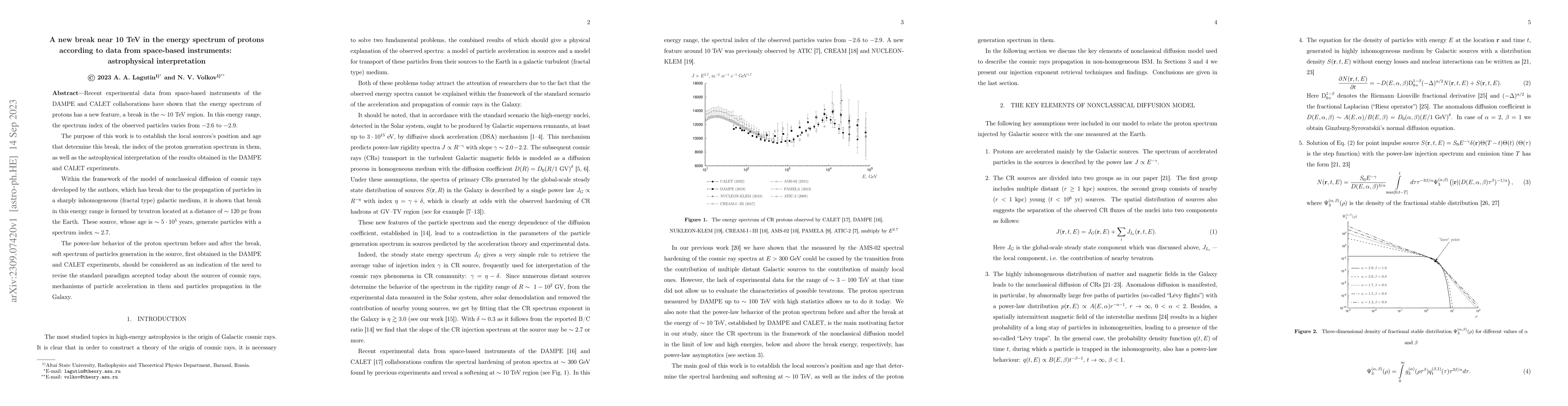 Thumbnail for A new break near 10 TeV in the energy spectrum of protons according to
  data from space-based instruments: astrophysical interpretation