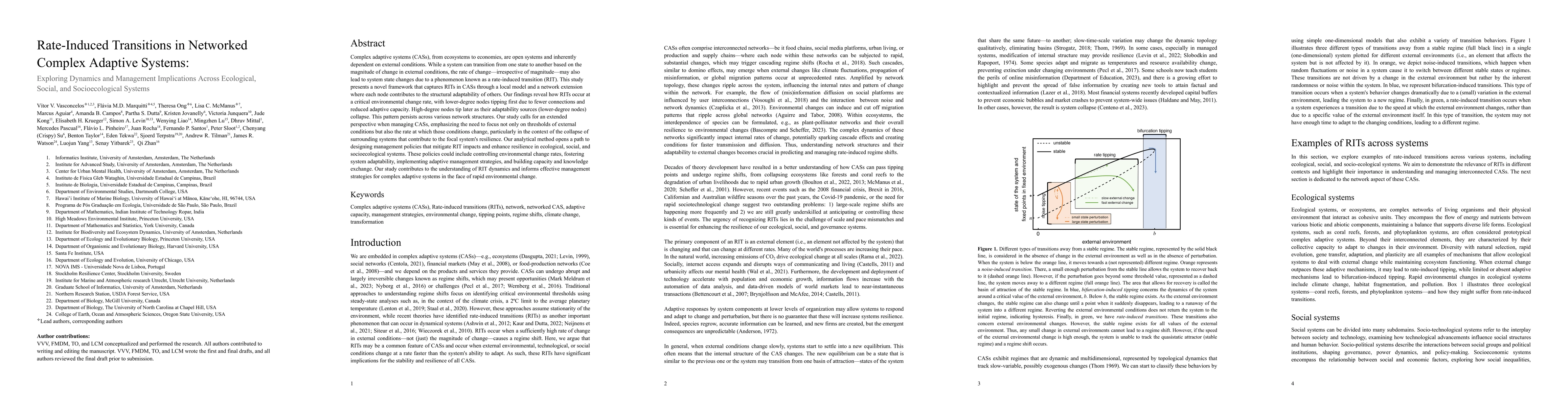 Thumbnail for Rate-Induced Transitions in Networked Complex Adaptive Systems:
  Exploring Dynamics and Management Implications Across Ecological, Social, and
  Socioecological Systems