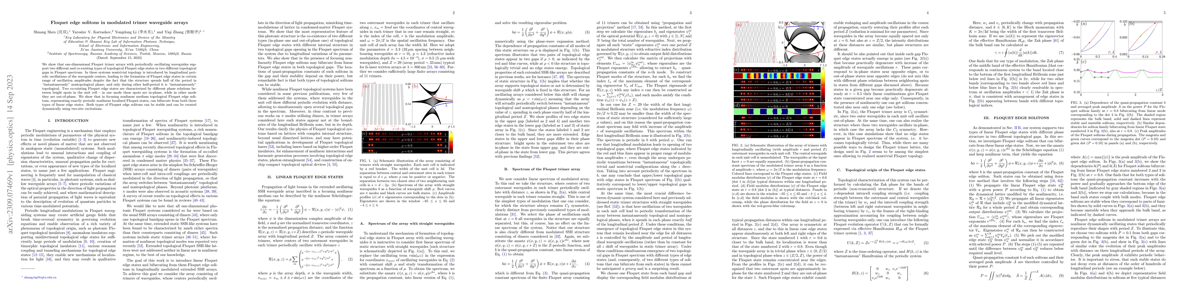 Thumbnail for Floquet edge solitons in modulated trimer waveguide arrays