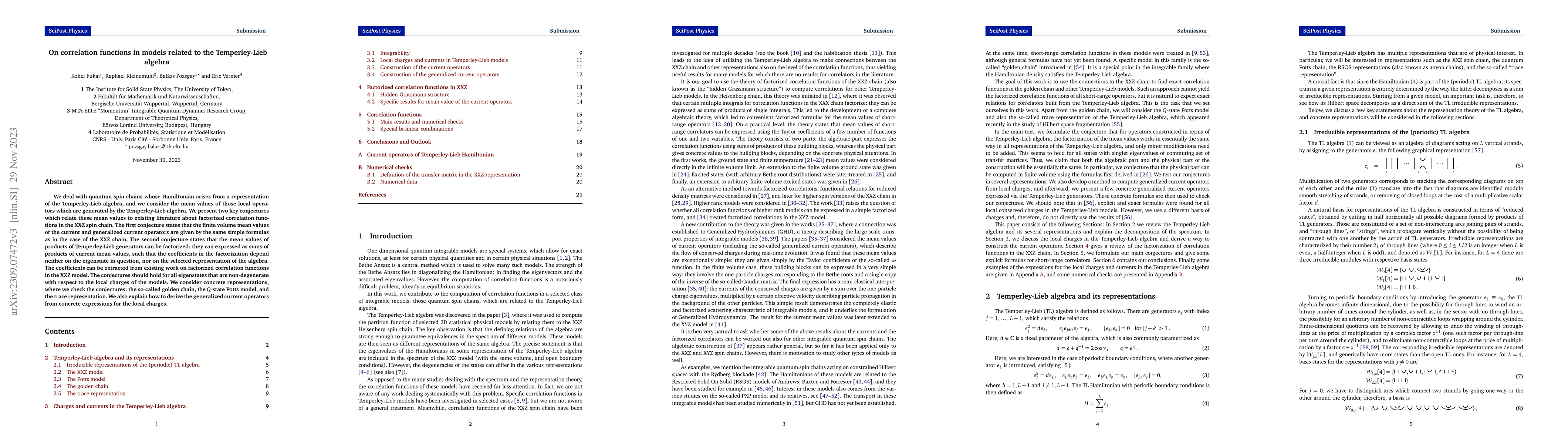 Thumbnail for On correlation functions in models related to the Temperley-Lieb algebra