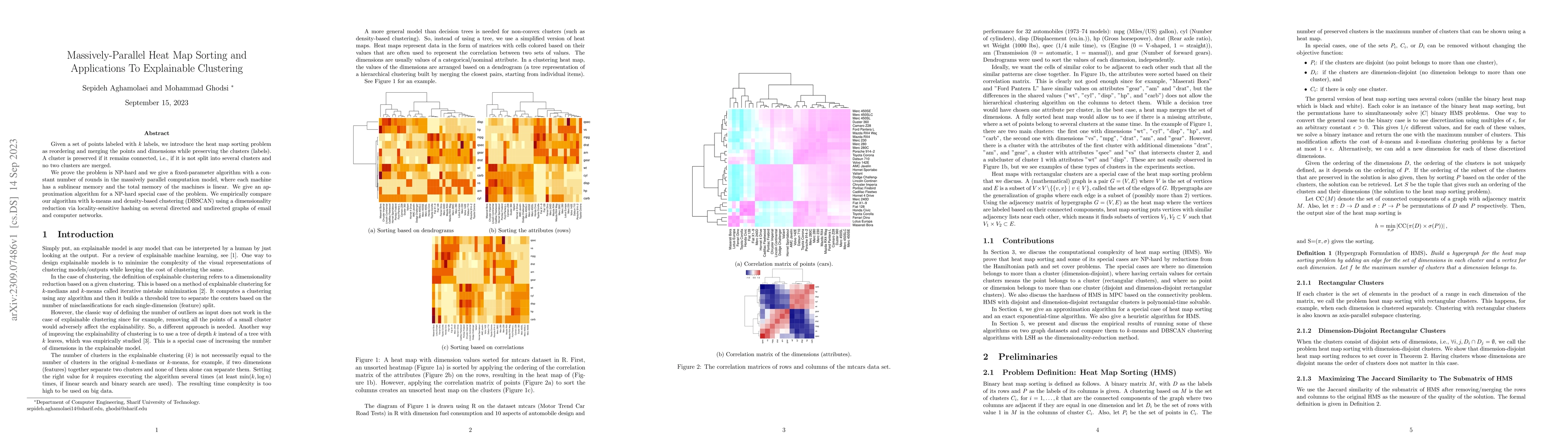 Thumbnail for Massively-Parallel Heat Map Sorting and Applications To Explainable
  Clustering
