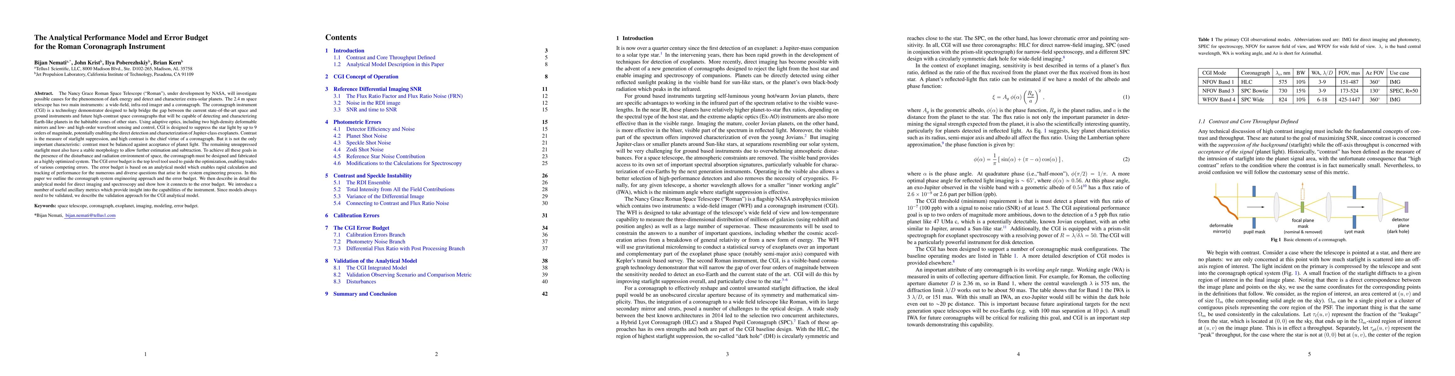 Thumbnail for The Analytical Performance Model and Error Budget for the Roman
  Coronagraph Instrument