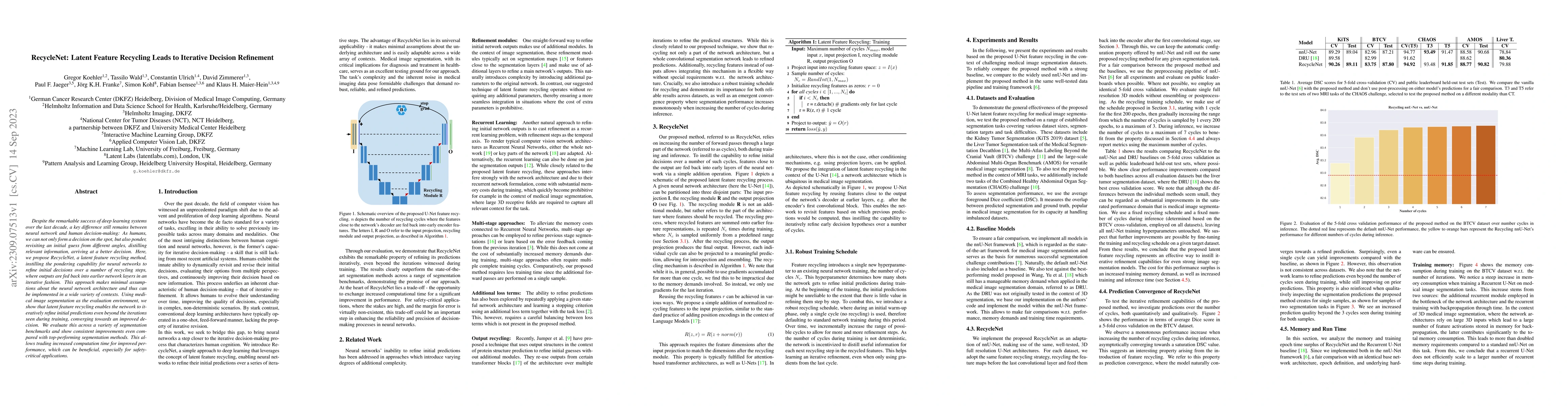 Thumbnail for RecycleNet: Latent Feature Recycling Leads to Iterative Decision
  Refinement