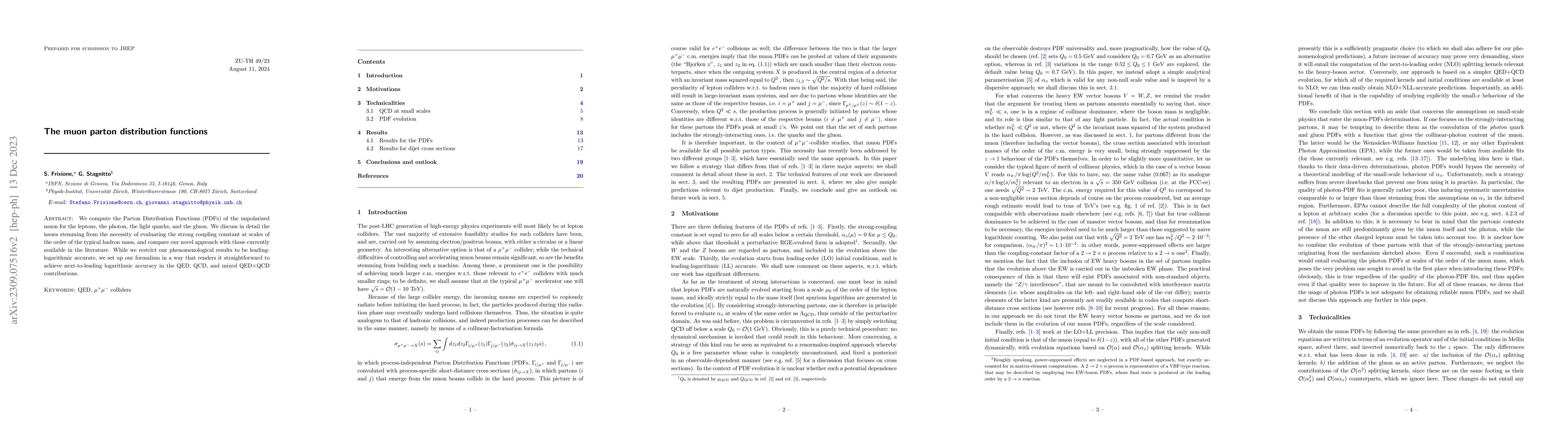 Thumbnail for The muon parton distribution functions