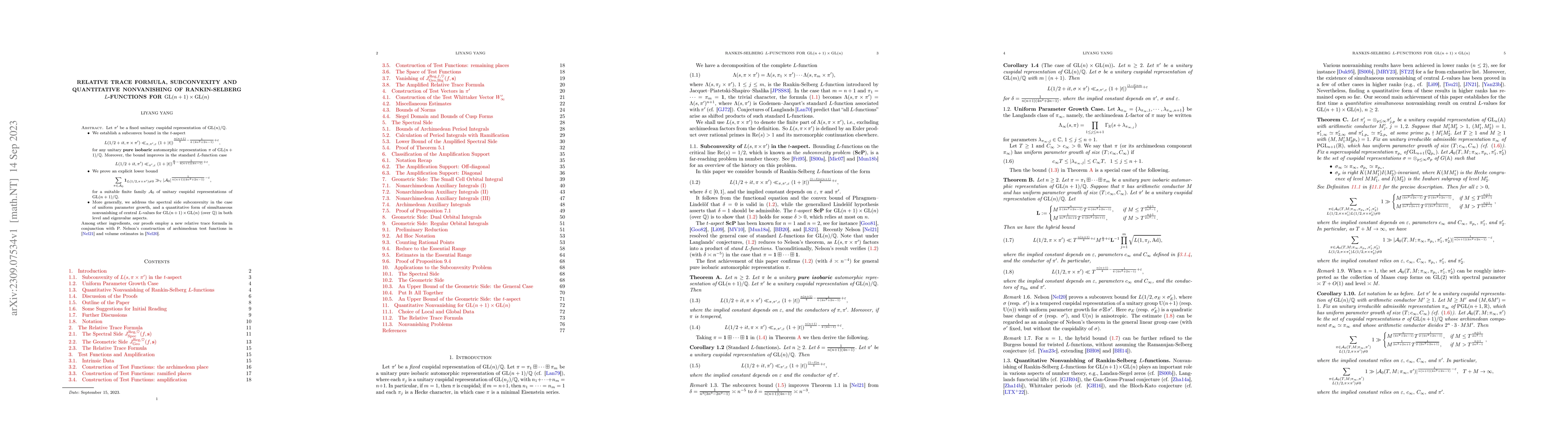 Thumbnail for Relative Trace Formula, Subconvexity and Quantitative Nonvanishing of
  Rankin-Selberg $L$-functions for $\mathrm{GL}(n+1)\times\mathrm{GL}(n)$