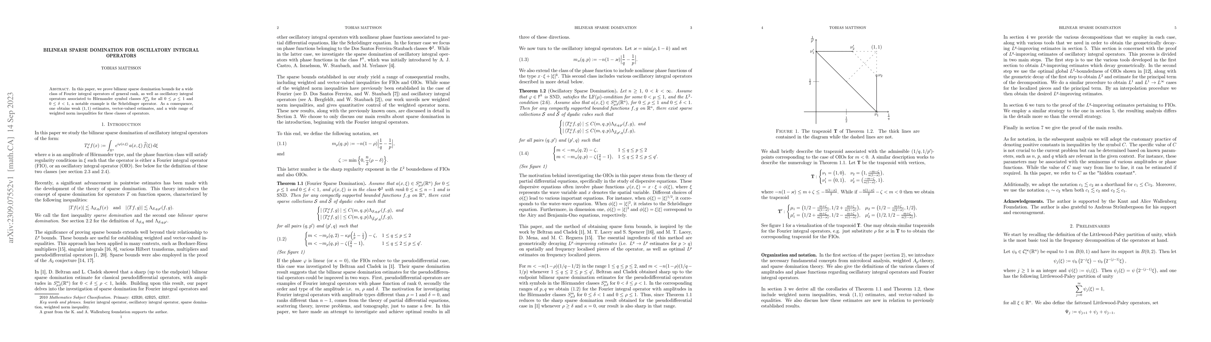 Thumbnail for Bilinear Sparse Domination for Oscillatory Integral Operators