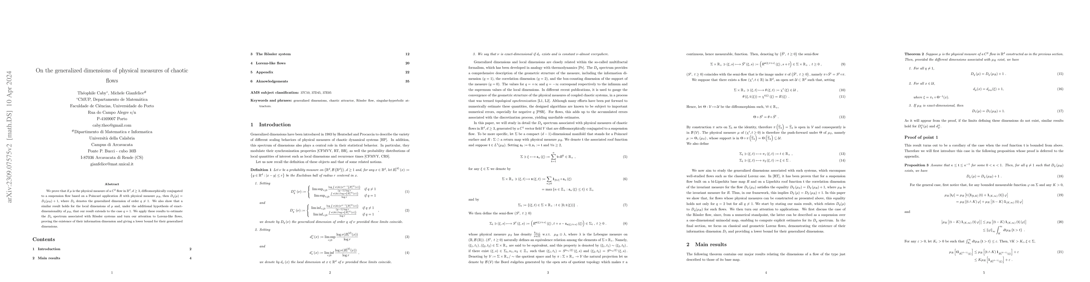 Thumbnail for On the generalized dimensions of physical measures of chaotic flows