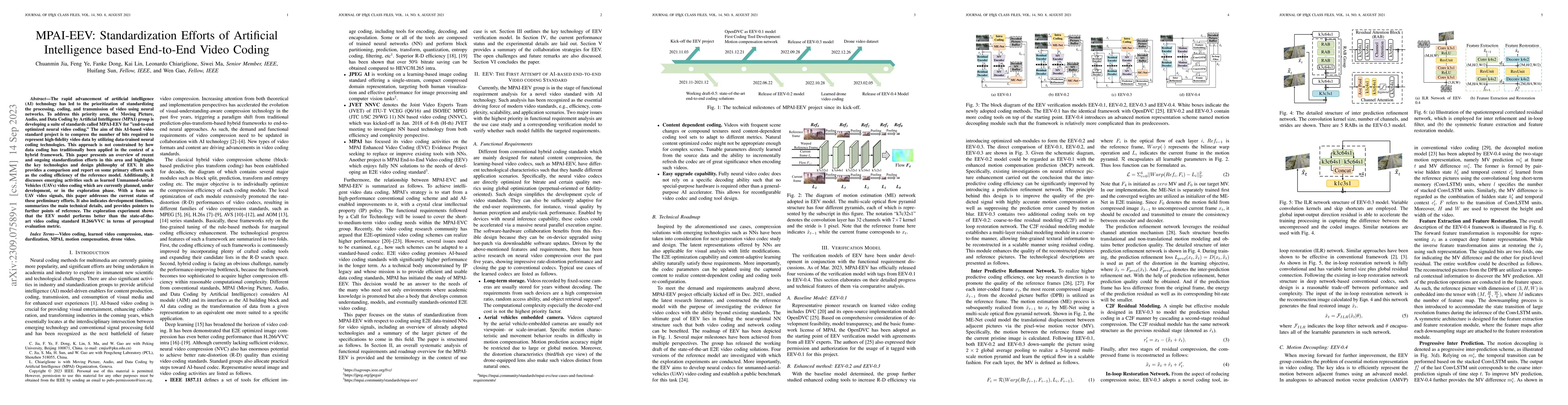 Thumbnail for MPAI-EEV: Standardization Efforts of Artificial Intelligence based
  End-to-End Video Coding