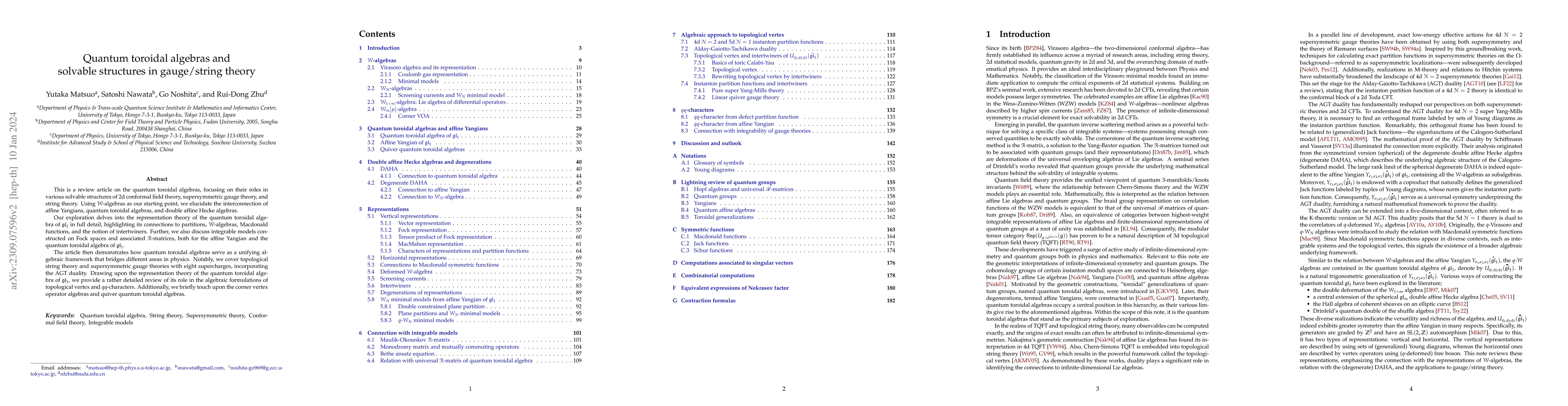 Thumbnail for Quantum toroidal algebras and solvable structures in gauge/string theory