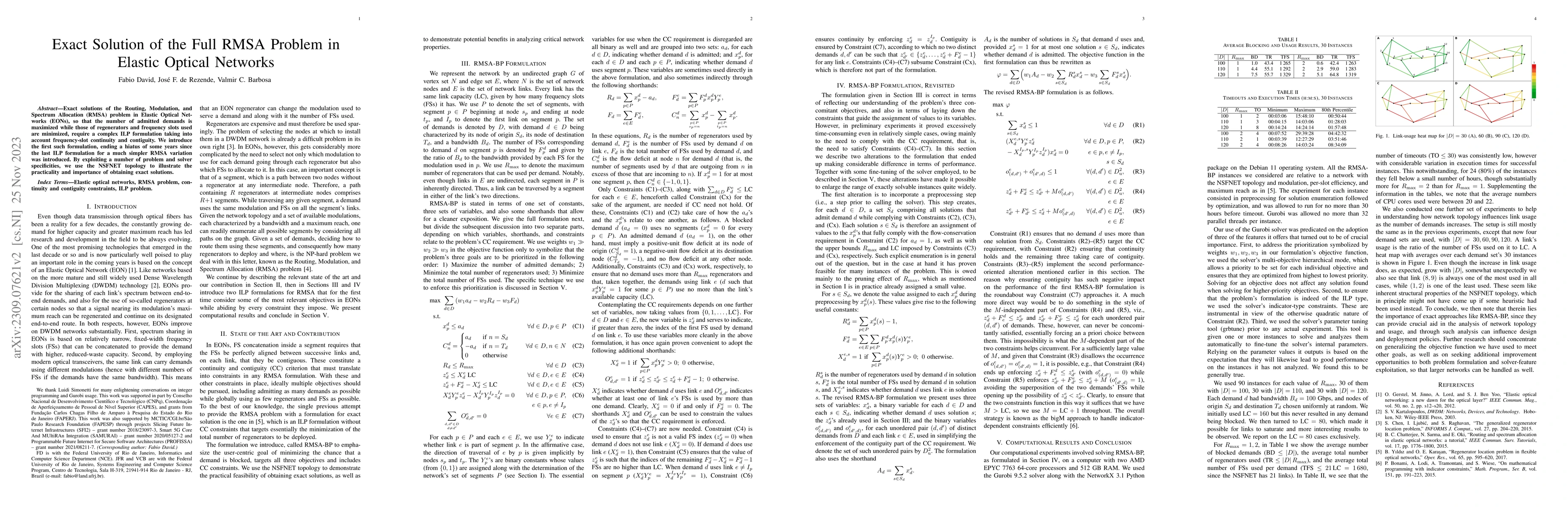 Thumbnail for Exact solution of the full RMSA problem in elastic optical networks