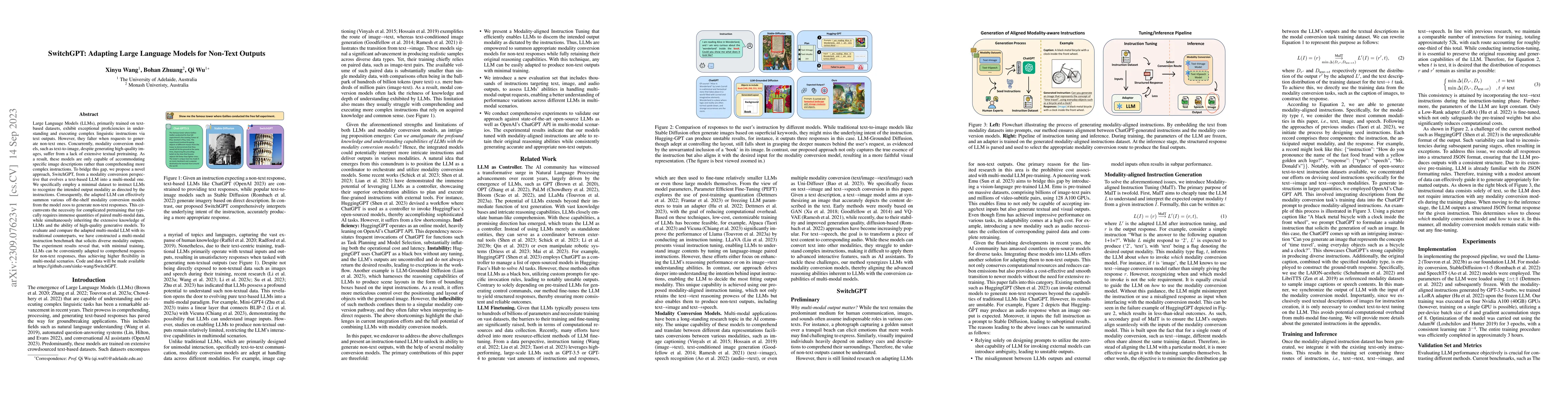Thumbnail for SwitchGPT: Adapting Large Language Models for Non-Text Outputs