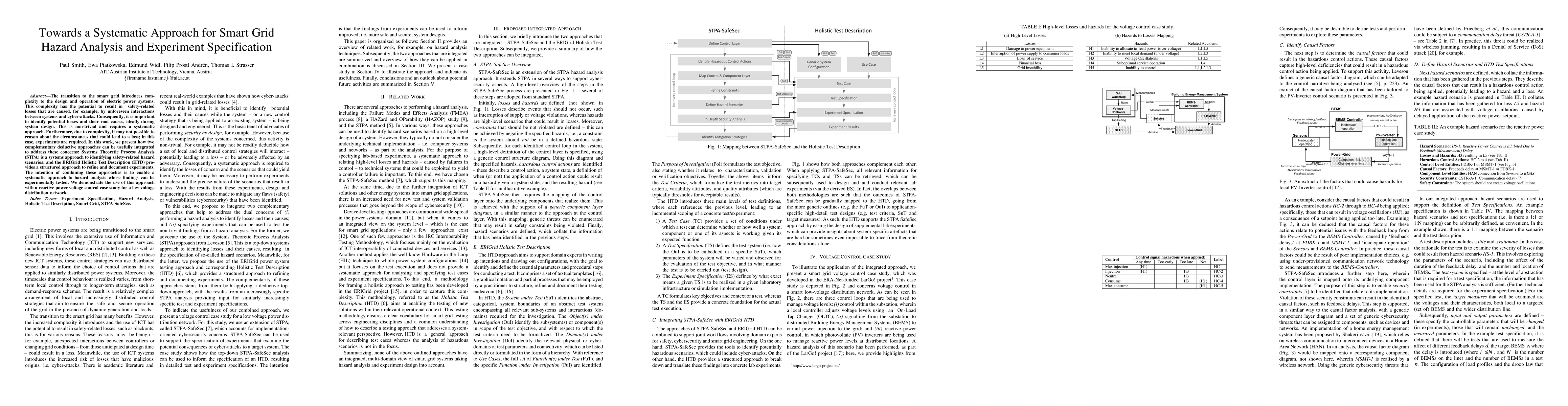 Thumbnail for Towards a Systematic Approach for Smart Grid Hazard Analysis and
  Experiment Specification