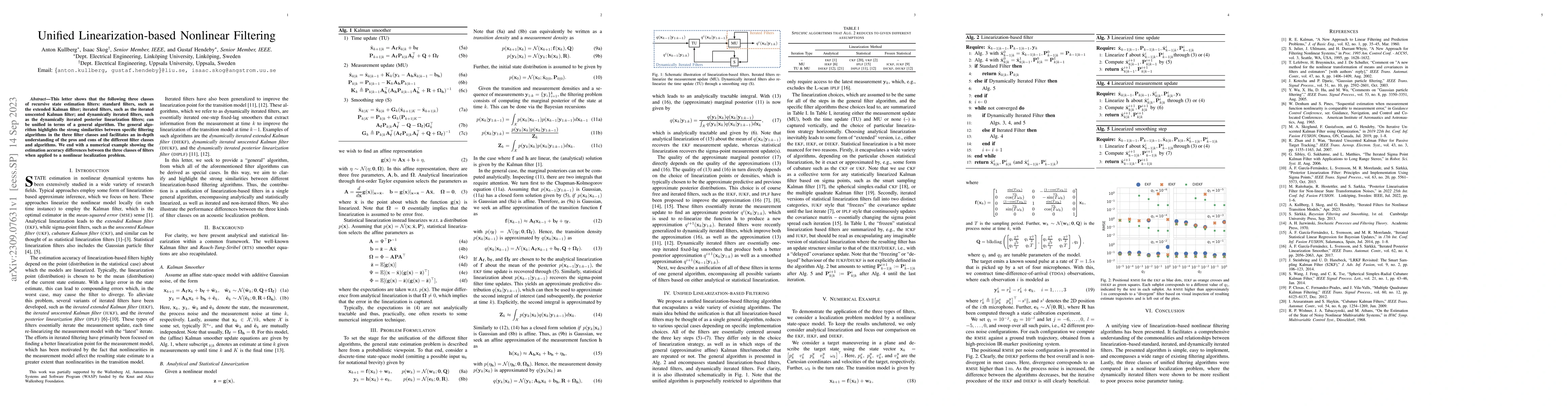 Thumbnail for Unified Linearization-based Nonlinear Filtering