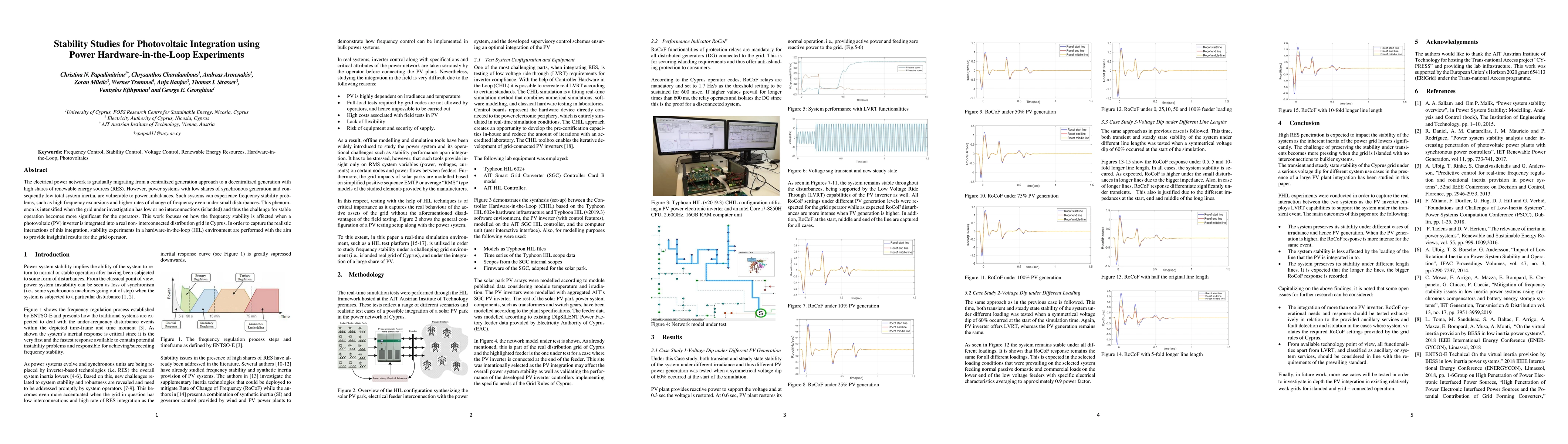 Thumbnail for Stability Studies for Photovoltaic Integration using Power
  Hardware-in-the-Loop Experiments