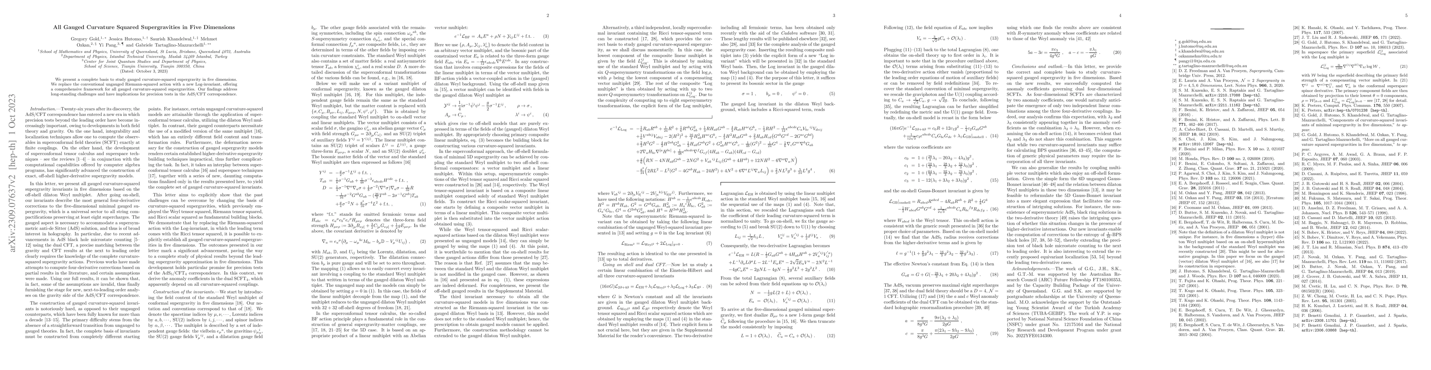 Thumbnail for All Gauged Curvature Squared Supergravities in Five Dimensions