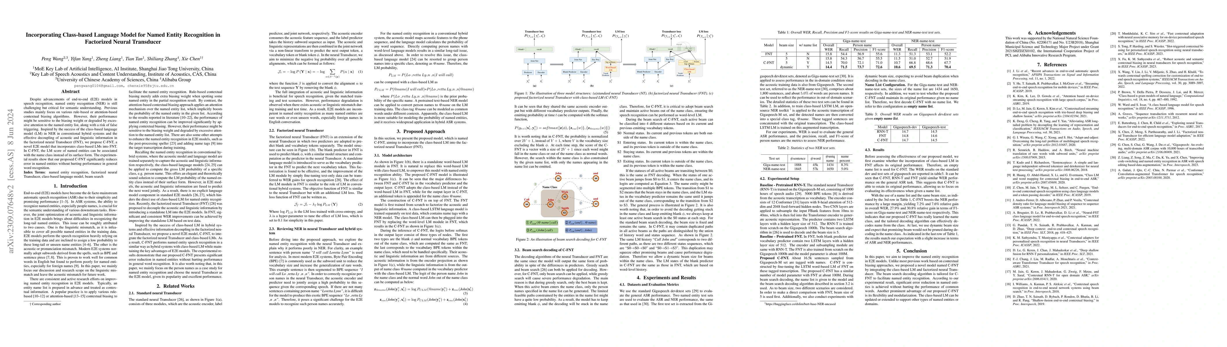 Thumbnail for Incorporating Class-based Language Model for Named Entity Recognition in
  Factorized Neural Transducer