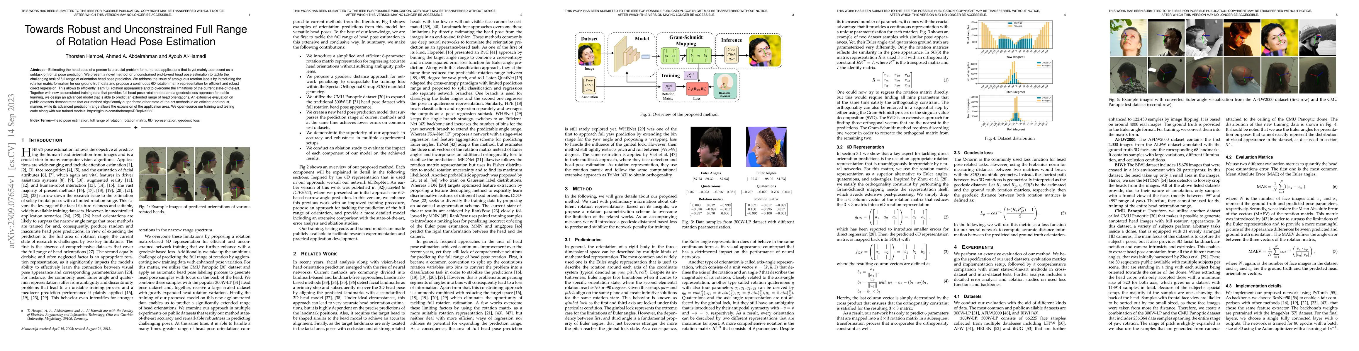 Thumbnail for Towards Robust and Unconstrained Full Range of Rotation Head Pose
  Estimation
