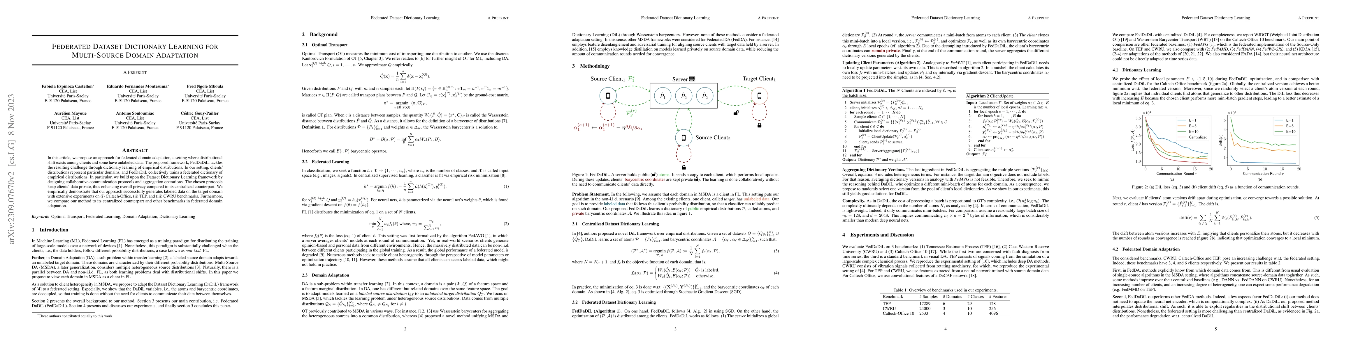 Thumbnail for Federated Dataset Dictionary Learning for Multi-Source Domain Adaptation