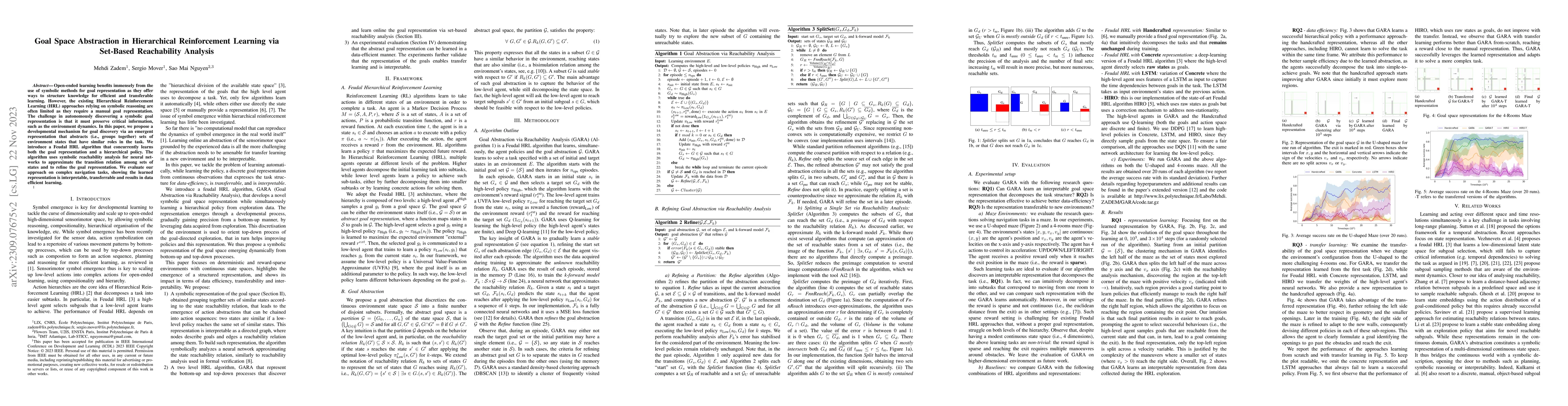 Thumbnail for Goal Space Abstraction in Hierarchical Reinforcement Learning via
  Set-Based Reachability Analysis