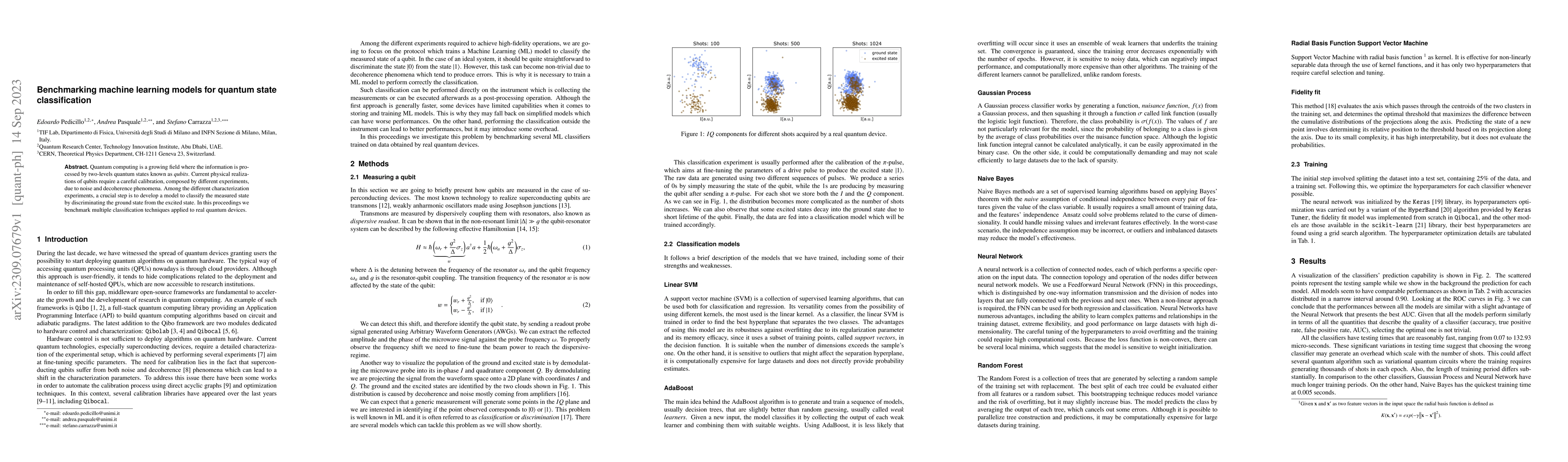 Thumbnail for Benchmarking machine learning models for quantum state classification